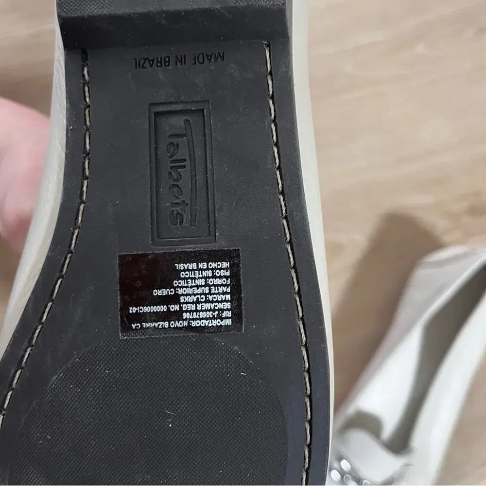 Talbots White Leather Loafers Womens Size 11B Classic Preppy Slip On Shoes - Picture 5 of 7